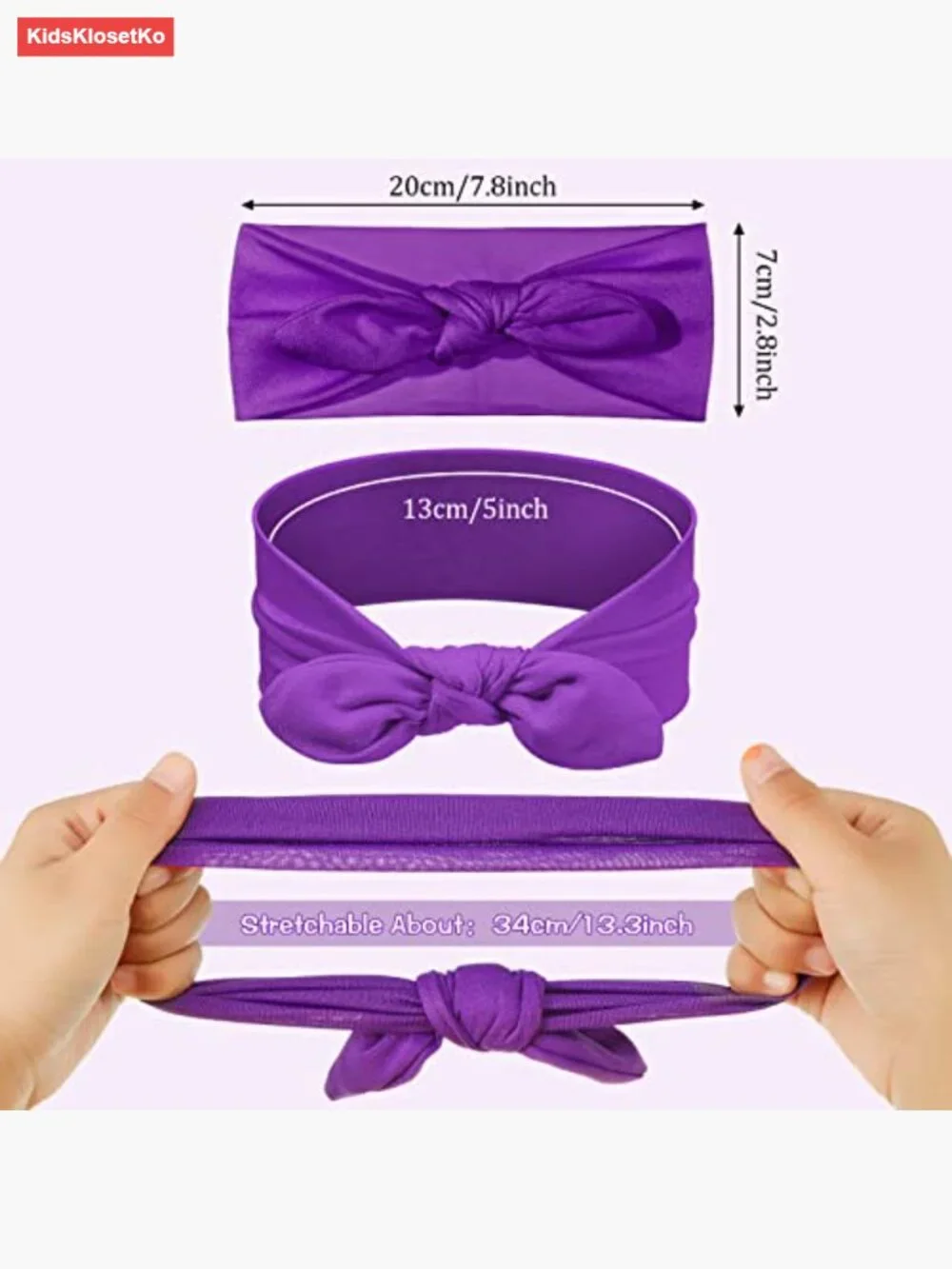 12 Pack Girls Stretchy Cloth Headbands Rabbit Ear Bow Hair Accessories